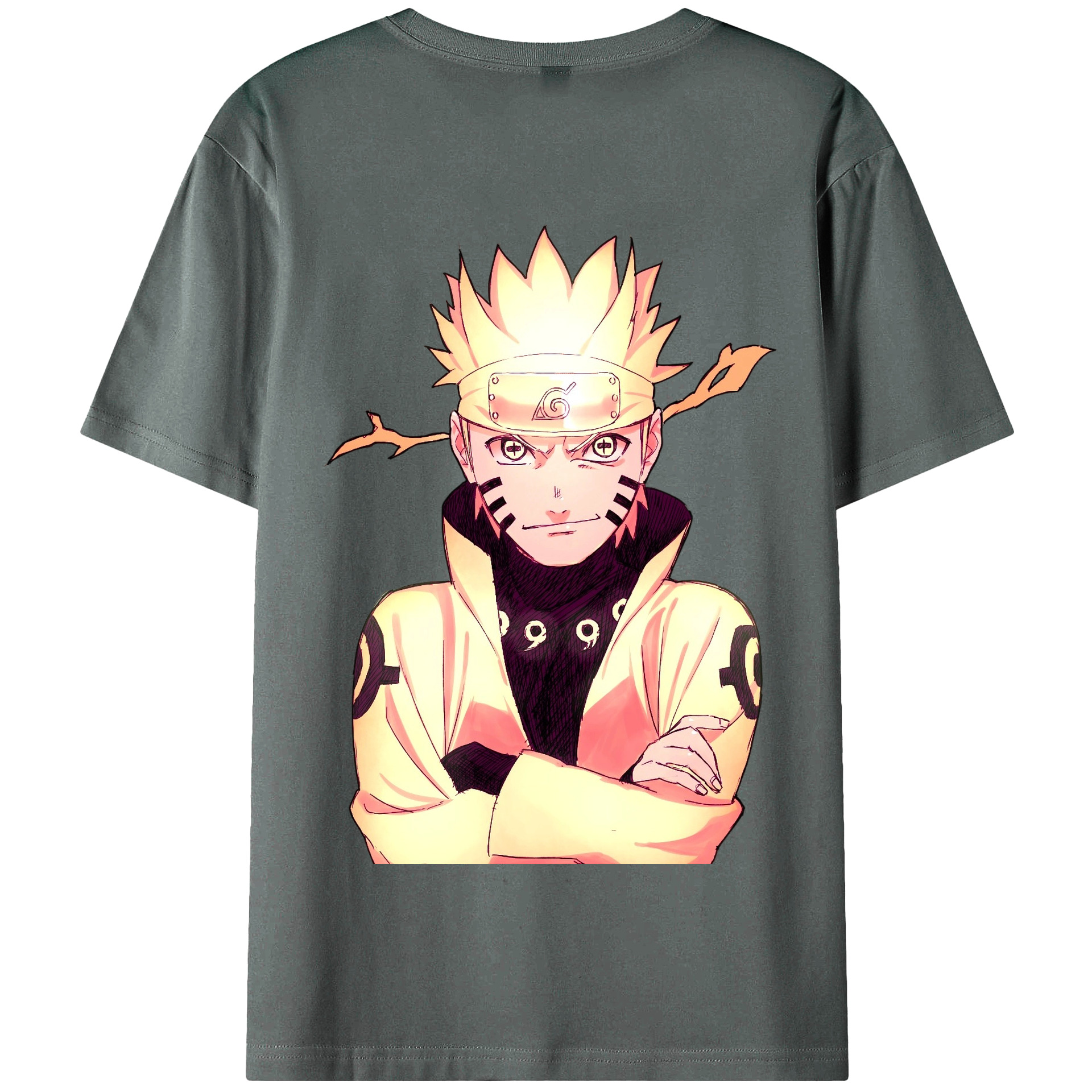 （画像用） NARUTO -ナルト- うずまき ナルト Uzumaki Naruto 綿100％半袖Tシャツ（背面プリント）